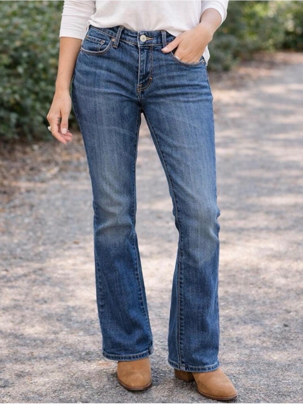 Levi’s bootcut 515 Denim Blue Jeans stretch 14 Short grunge discontinued